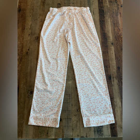 Serenedelicacy Pajama Set Small Pink White Animal Print Drawstring Waist - Picture 3 of 6